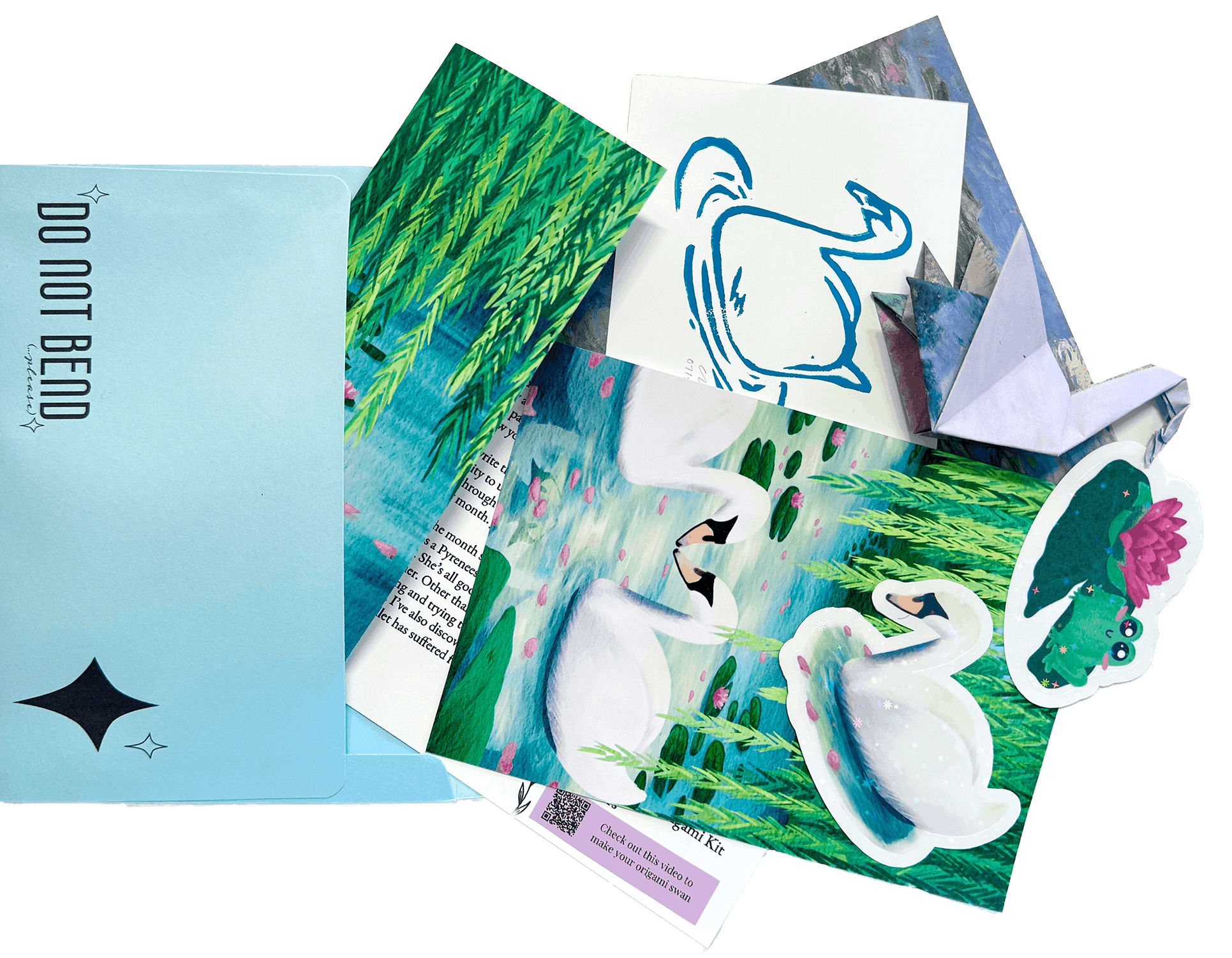 august print club collection with swan theme